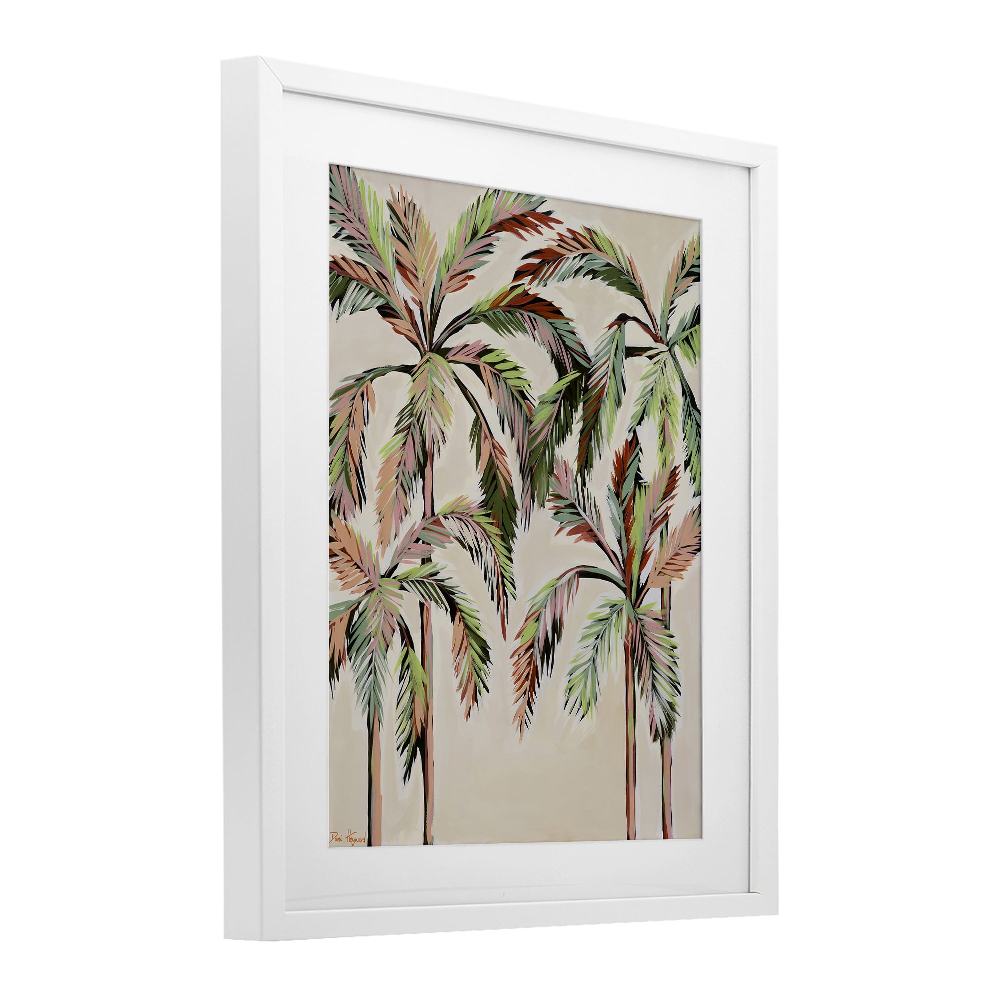 Stupell Industries Blushing Palm Tree Canopy White Framed Print Under Glass, design by Dani Heyward