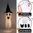 thumbnail image 3 of Sruoe 3 Pack Witch Hat Ghost LED Hanging Light String, Terrifying Indoor Halloween Decor, Spooky Ghost Pendant Lights For Living Room Window Costume Party Decor, 3 of 9