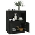 thumbnail image 2 of vidaXL Sideboard Black 60x34x75 cm Solid Wood Pine, 2 of 5