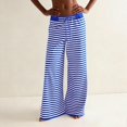 thumbnail image 3 of Striped Pants Audhol Pants for Women Printed Casual Fashion Wide Leg Casual Pants Sports Pants Loose Running Pants Pajamas Pj Pants Women Blue M, 3 of 8