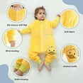 thumbnail image 3 of WIBACKER 6M-6Y Baby Warm Flannel Sleeping Bag, Infant Sleepsuit, Kids Toddler Boys Girls Long Sleeve Double Zipper Wearable Sleep Sack - Duck, 3 of 8