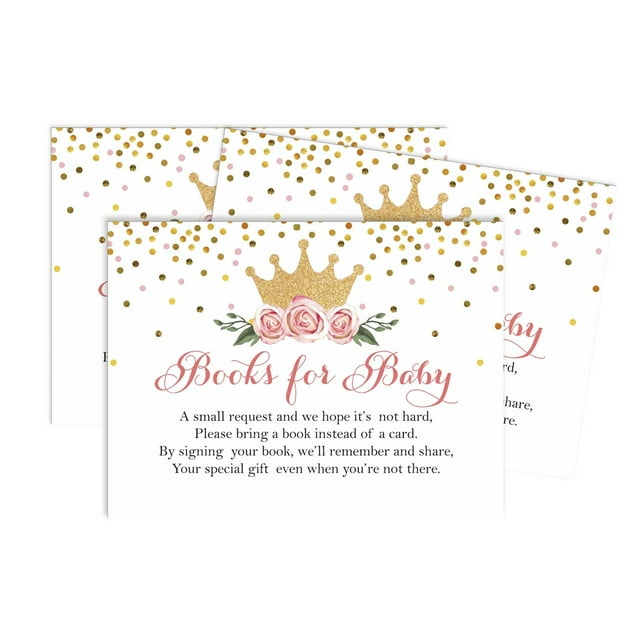 Inkdotpot Cartes de Demande de Livre pour Baby Shower Révélation 30genre Princesse Invitations Inserts Jeux