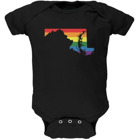 

Maryland LGBT Gay Pride Rainbow Black Soft Baby One Piece - 12-18 months