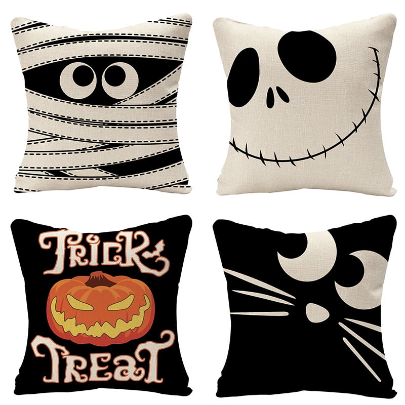 Black/Orange Halloween Throw Pillow Covers Treat or Trick Funny Halloween Saying Pillowcases Sanderson Sisters/Hocus Pocus/Witch Halloween Decor Cushion Covers 18×18 Inch,4Pack Fall Decorations Black/Orange Halloween Throw Pillow Covers Treat or Trick Funny Halloween Saying Pillowcases Sanderson Sisters/Hocus Pocus/Witch Halloween Decor Cushion Covers 18×18 Inch,4Pack Fall Decorations