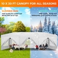 thumbnail image 5 of HOTEEL Carport 10'x30' Large Pop up Car Canopy with Handbag, Portable Garage Wedding Tent Big Tents Carports Shelter, Large Canopy tent for Outdoor Party Birthday, White, 5 of 9