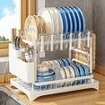thumbnail image 5 of Auto Beyond Large Dish Drying Rack, 2 Tier Dish Rack for Kitchen Counter, Removable Large Capacity Dish Drainer Organizer with Utensil Holder, White, 5 of 5