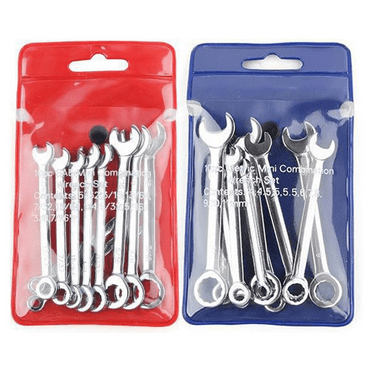 20 Pcs Open End Wrench Set, Mini Metric SAE Combination Set Thin, Ratchet Wrenches Multifunctional