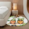 thumbnail image 2 of St. Patrick's Day Round Area Rug 3Ft Washable Small Circle Rugs for Kitchen Entryway, Green Gnomes Lucky Shamrocks Flags Non-Slip Carpet Floor Mats Indoor Outdoor Carpet Runner Aesthetic Home Decor, 2 of 8
