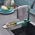 thumbnail image 4 of tasrioml Telescopic Sink Storage Rack Large Capacity Adjustable Design Ventilated Hollow Kitchen Sink Drain Rack with Towel Hanger, 4 of 8
