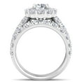 thumbnail image 4 of Pompeii 4Ct Diamond Halo Engagement Wedding Ring Set White Yellow or Rose Gold Lab Grown, 4 of 5