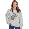 thumbnail image 3 of Spiritual Animal Elephant Triangle Unisex Plus Fleece Graphic Sweatshirt Brisco Brands 2X, 3 of 5