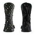 thumbnail image 2 of pitrice Rivets PU Leather Golf Head Covers Set for Driver Fairways #3#5 Hybrids Rescue Set Woods Clubs Headcovers For Golfer Black, 2 of 5
