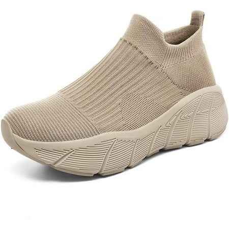 Women s Slip on Walking Shoes Non-slip Comfortable 6cm Thick Sole Cushioning Fashion Sneakers Loafers Plus Size