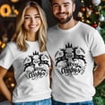 thumbnail image 4 of Camisetas gráficas informales de manga corta con silueta de alce de Feliz Navidad para hombre, 4 of 8