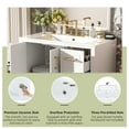 thumbnail image 6 of 36" Traditional Bathroom Vanity with Ceramics Sink , White Bathroom Cabinet with Two Soft Close Doors and Four Drawers White + Bathroom + American Design + Solid Wood+MDF, 6 of 9