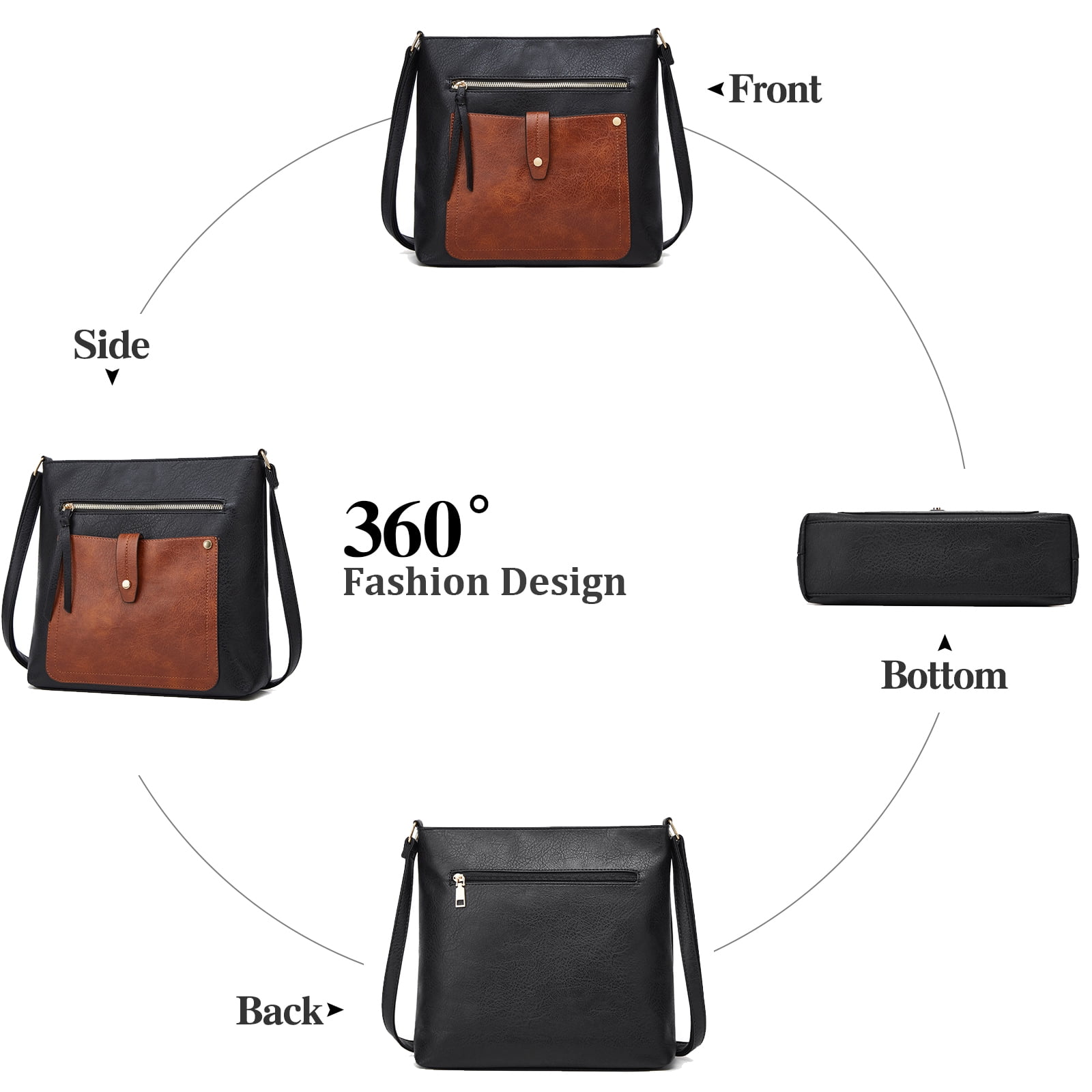 GAEKEAO Hobo Bags for Women Large Leather Purses and Handbags Crossbody Tote Shoulder Bag with Side Pockets Adjustable Strap