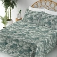 thumbnail image 3 of Ambesonne Nature Fitted & Flat Sheet with Shams 4 Pcs Set, Abstract Floral Silhouettes, Full, Pale Sage Green Ivory, 3 of 5
