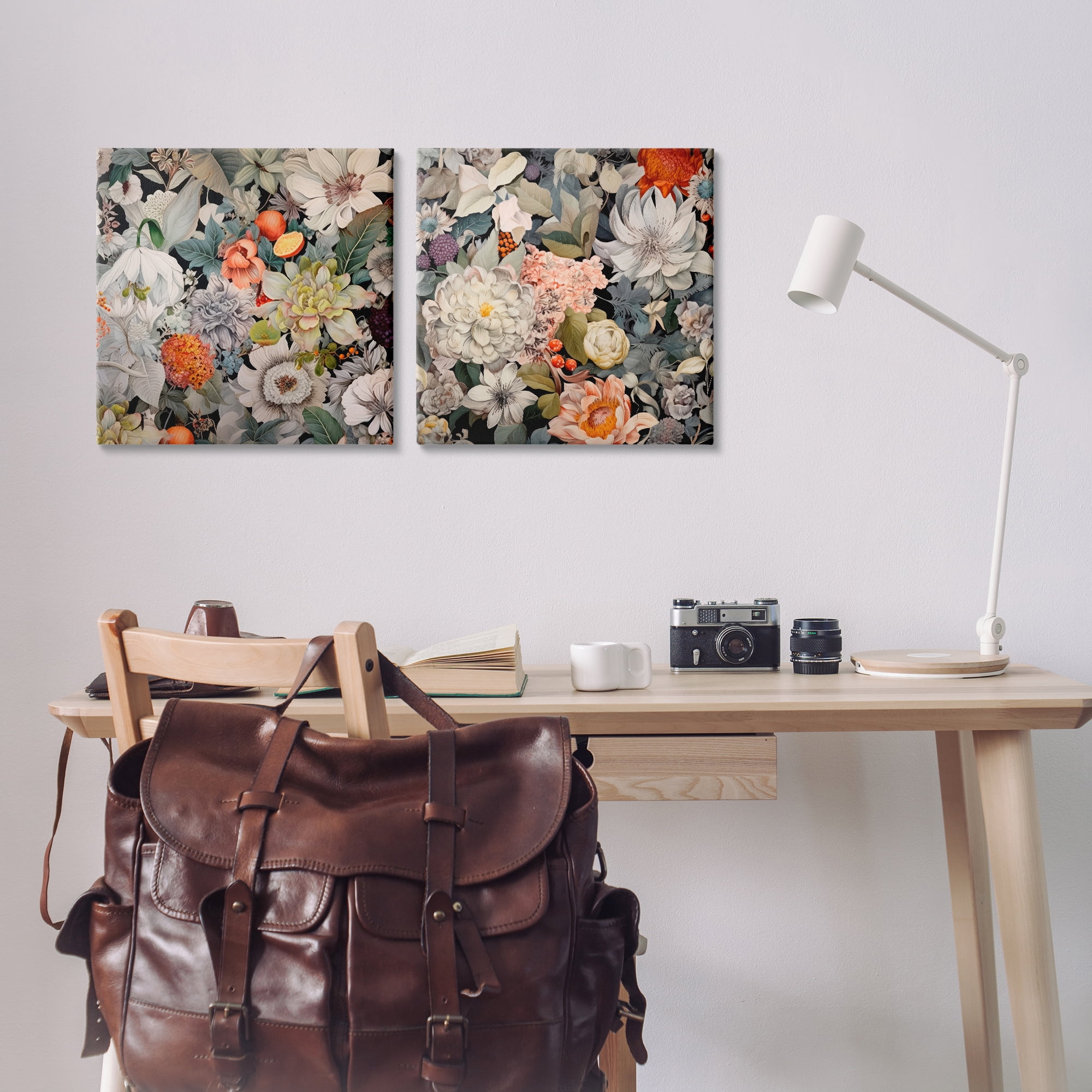 Stupell Industries Striking Botanical Floral Plants & Flowers Painting Wrapped Canvas Art Print Wall Art, 17 x 17, Set of 2
