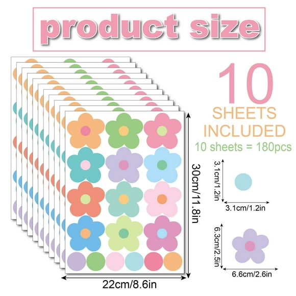 Namzi 10 Sheets Wall Decals - For Kitchen Bedroom Living Room Laundry Bathroom Decor Removable Peel and Stick Indoor Wall Decor，floret B