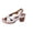 Silver, variant on Women's Cut Out Block Heel Sandals, Chunky Heel Sandals for Women Open Toe Ankle Strap Dressy Sandals With Arch Support Comfortable Block Heel Summer Shoes for Vacation, Walking, Brown 5.5