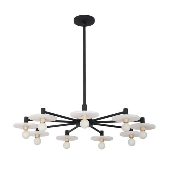 Kalco 522671 Discus 9 Light 34" Wide Chandelier - Black
