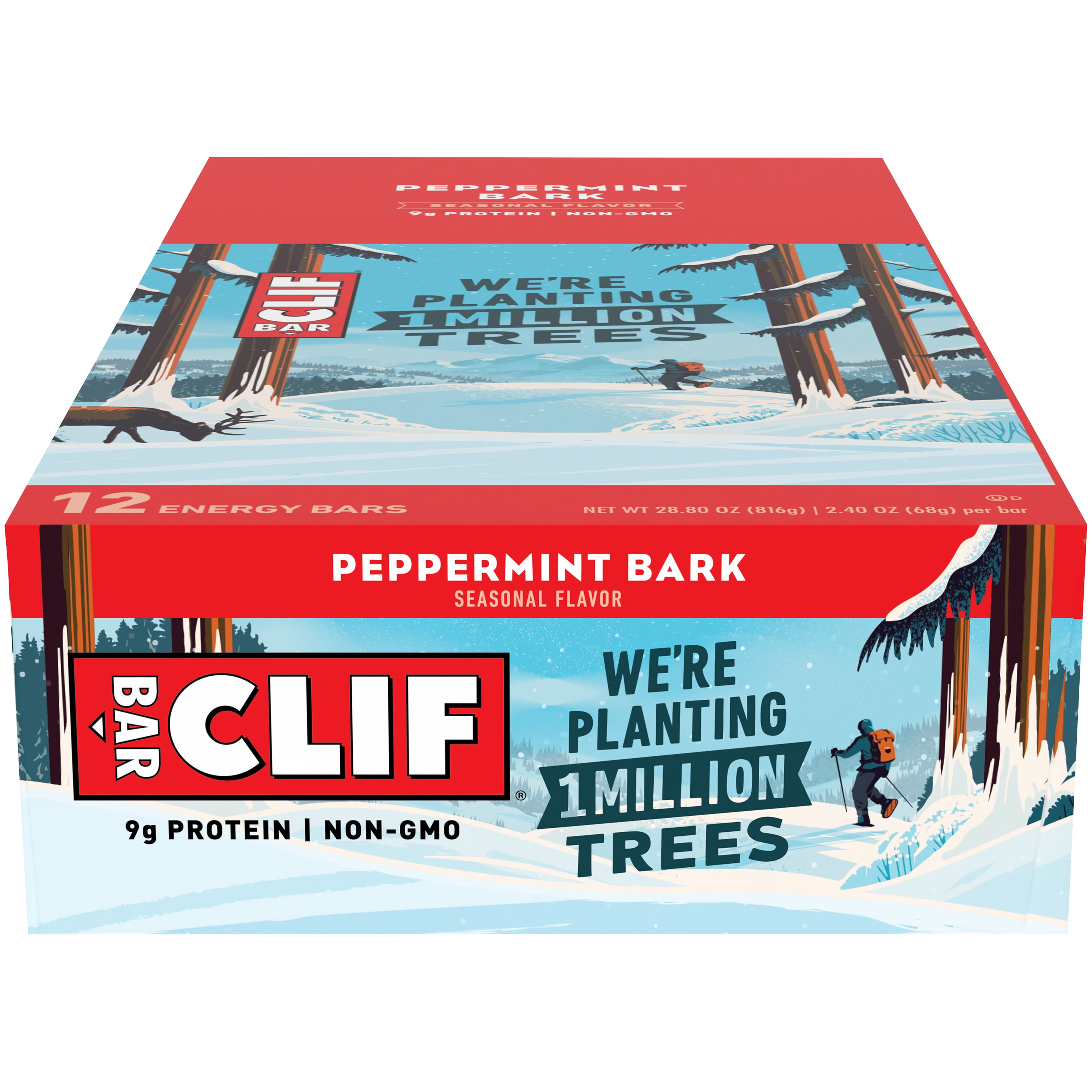 Clif Bar Energy Bars, Seasonal, Peppermint White Chocolate, 11g Protein