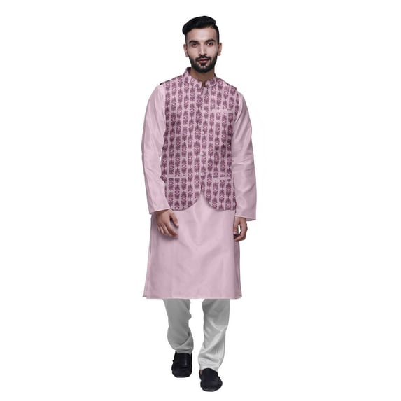 Atasi Indian Traditional Kurta Churidar Pajama Set With Nehru Jacket For Men