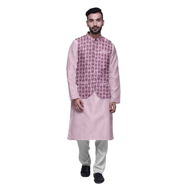 Atasi Indian Traditional Kurta Churidar Pajama Set With Nehru Jacket For Men