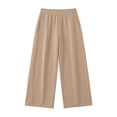 thumbnail image 4 of CFLVAEK Sweatpants Women Barrel Wide Leg Baggy Lounge Pants with Pockets Casual Elastic Waist Workout Sweat Pant Khaki L, 4 of 6