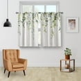 thumbnail image 2 of Floral Eucalyptus Leaves Kitchen Curtains - Rustic Country Botanical Plant Flowers Spring Short Cafe Tier Curtains Decor Watercolor Vintage Small Window Drapes 36 Inch Length 2 Panels 28"x36", 2 of 5