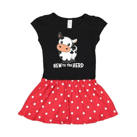 

Inktastic New to the Herd- cute cow Gift Toddler Girl Dress
