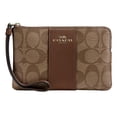 thumbnail image 1 of Bolsa Wristlet Coach F58035 Khaki Saddle, 1 of 3