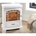 thumbnail image 2 of e-Flame USA Aspen Freestanding Electric Fireplace Stove - 3-D Log and Fire Effect (White), 2 of 9