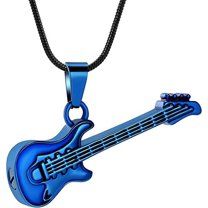 Guitar Cremation Jewelry for Ashes - Guitar Locket Urn Necklace Musical Memorial Pendant Bereavement Keepsake Gift memorial jewelry for Women&Men for Loss of Guitarist or Music Lover