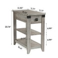 thumbnail image 5 of VEANERWOOD Set of 2 Narrow End Tables, Flip Top Side Tables with Charging Station, Farmhouse Nightstands for Living Room and Bedroom, Gray, 5 of 12