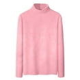 thumbnail image 4 of Comdrip Hauts pour Femmes Manches Longues Chemises pour Femmes Coupe Ample Col Roulé Haut Décontracté Automne Hauts Légers Chauds Chandails Hauts Col Roulé pour Femmes Rose m, 4 of 5
