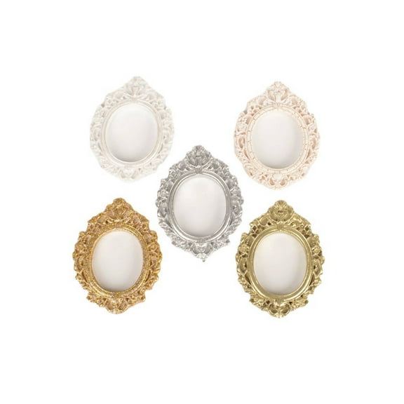 CCOCC 5Pcs Mini Picture Frames,Mini Design Vintage Picture Frames,Safe Resin Material Wall Picture Frames