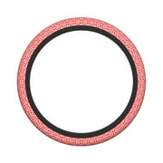 XMXY Car Steering Wheel Cover, Background Red Checker Non-Slip Jeep Truck Universal Elastic Steering Wheel Protector 15 inch