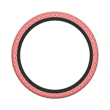 XMXY Car Steering Wheel Cover, Background Red Checker Non-Slip Jeep Truck Universal Elastic Steering Wheel Protector 15 inch