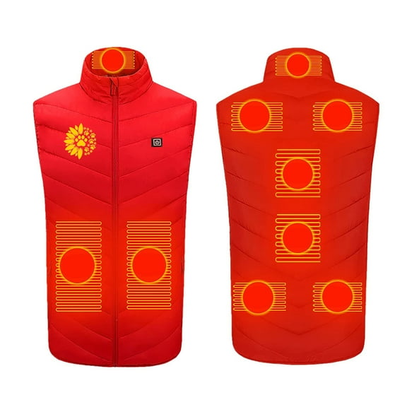 USB Electric Heated Vest for Men and Women,9 Heating Area Winter Jacket,Unisex Smart Heated Jacket Plus Size,Washable Plus Size Heated Coat For Men And Women,(Battery Not Included)