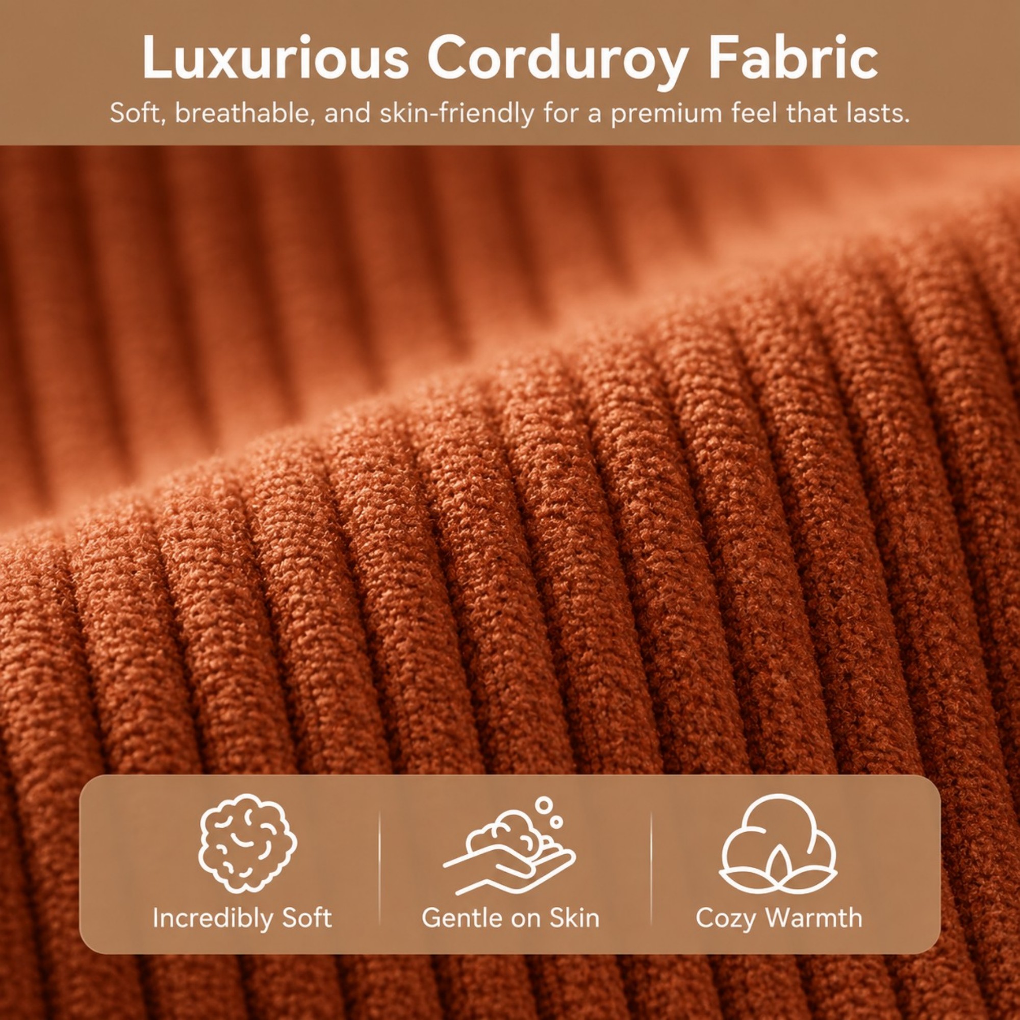 DEALTOPS 79" Convertible Corduroy Floor Sofa Bed, Modular Sleeper Couch with Memory Foam, Orange