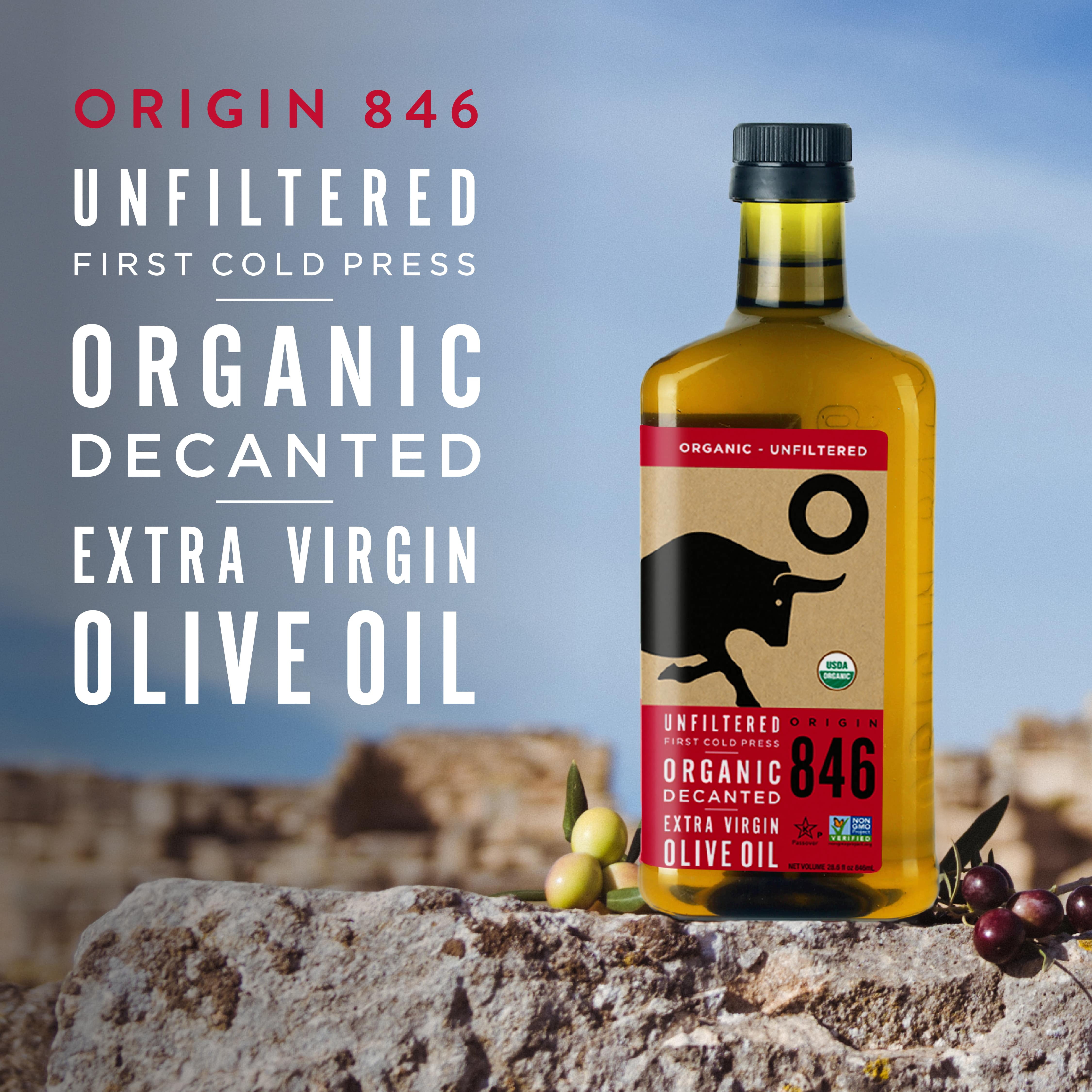 Origin 846 Unfiltered Organic Extra Virgin Olive Oil, 28.6 Fl Oz