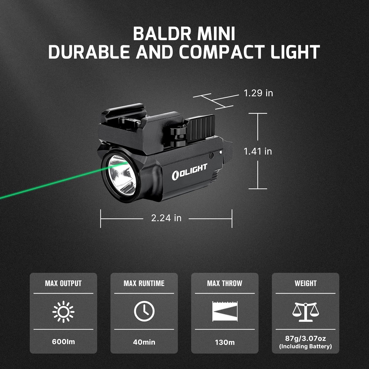 Lampe Torche OLIGHT Baldr Mini Lampe Tactique Avec Pointeur Faisceau Vert R 919165