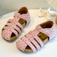 thumbnail image 6 of Staki Toddler Dress Sandals Girls Sandals - Open Toe Summer Easter Strappy Flat Dress Gladiator Sandals with Cushioned Sole(Pink,8.5 Toddler), 6 of 7