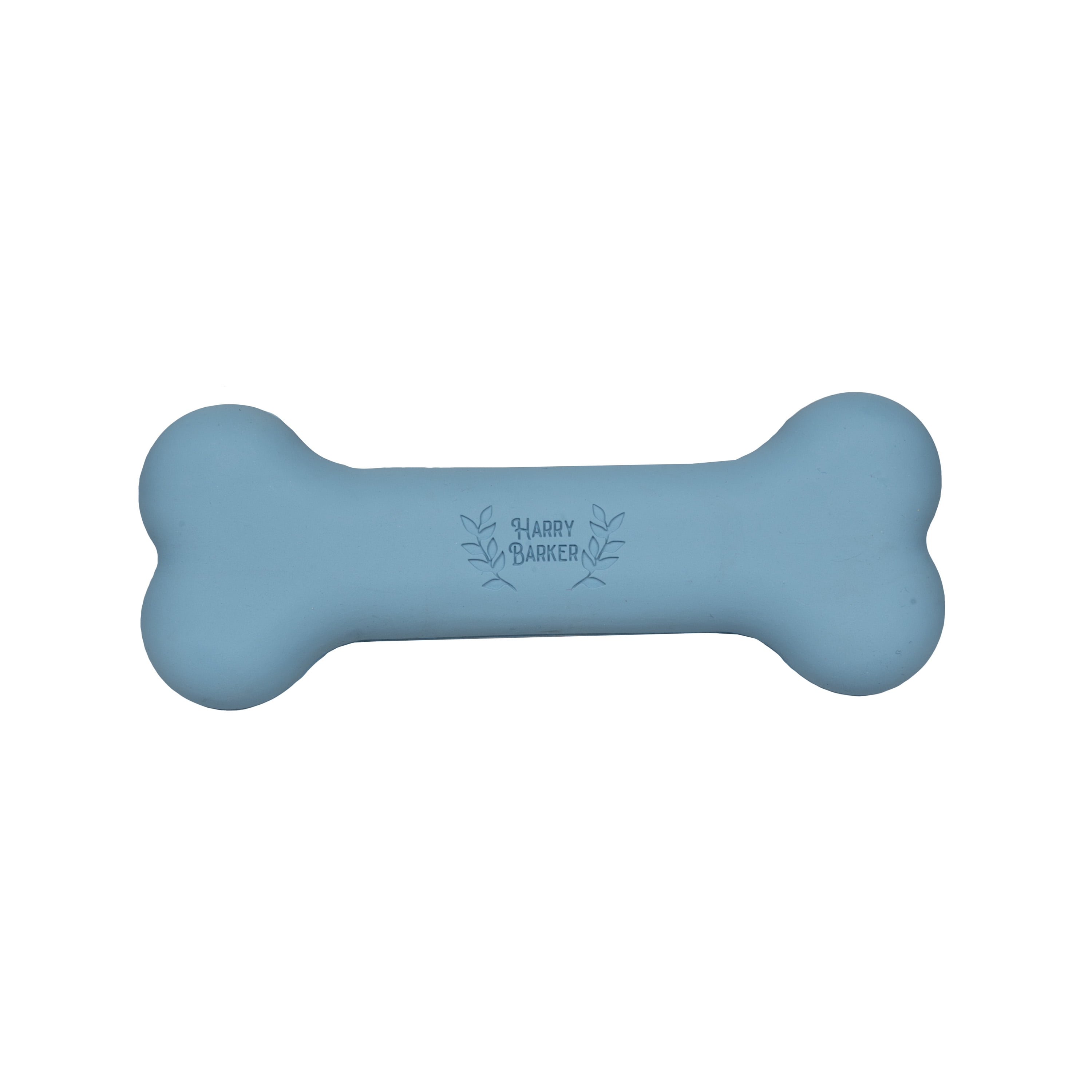 Harry Barker Durable All-Natural Rubber Bone for Dogs, Blue Small