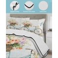 thumbnail image 4 of Quilts Twin XL Size, Vintage Floral Bicycle Soft Comforter Bedding Set for Bed, Spring Farmhouse Bird Wood Lightweight Quilted Bedspread with Pillow Cover(2 Pieces) for All Season, 68x98 Inch, 4 of 6