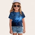 thumbnail image 2 of UAYOTSE Girls Short Sleeve Shirts Tie Front Tie Dye Print Summer Tee Tops,Sizes 3-4 Years, 2 of 4