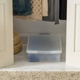 IRIS USA 40 Qt. (10 gal.) Plastic Under Bed Sliding Storage Box with Latches, Clear/Gray