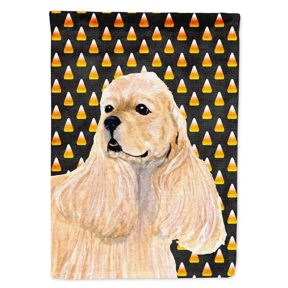 Cocker Spaniel Candy Corn Halloween Portrait Garden Flag