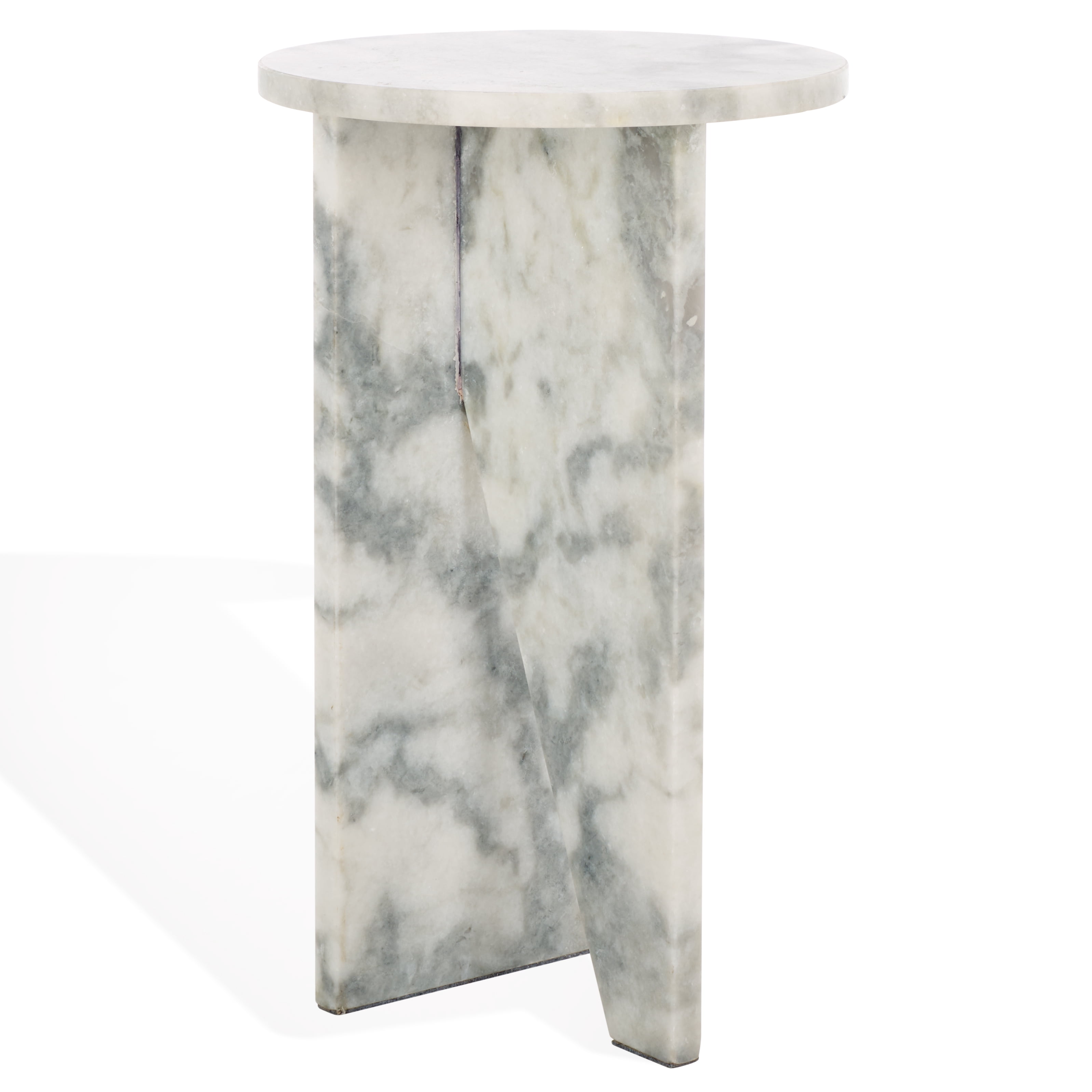 Safavieh Couture Devlin Marble Round End Table, White